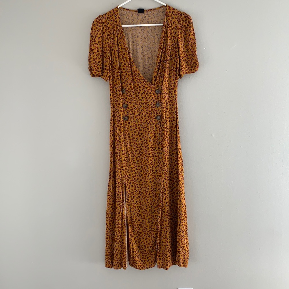 Urban Outfitters gold floral dress